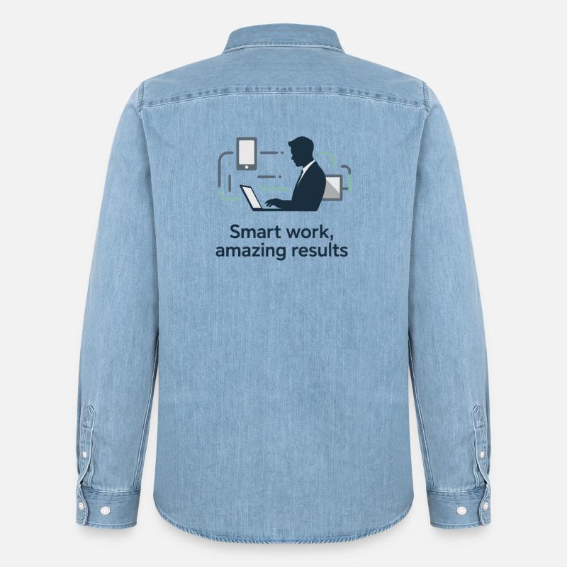 Smart Work Tech Silhouette - Männer Jeanshemd Organic von Stanley/Stella - verwaschenes Hellblau