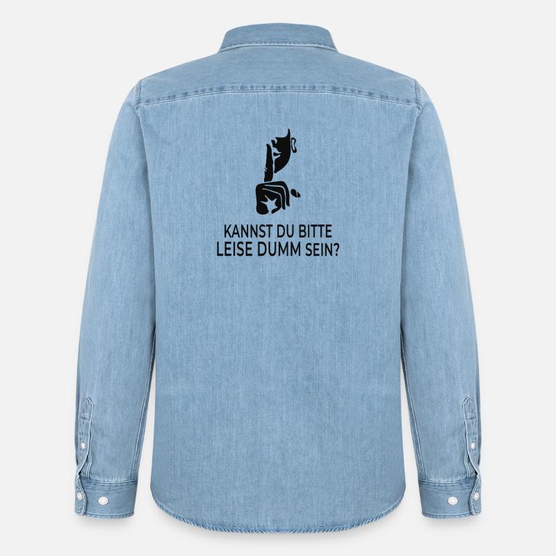 Kannst du bitte leise dumm sein? - Männer Jeanshemd Organic von Stanley/Stella - verwaschenes Hellblau