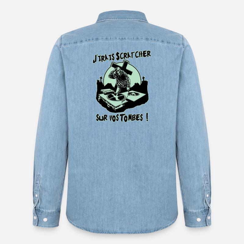 ICH WERDE AUF EURE GRÄBER KRATZEN! - Männer Jeanshemd Organic von Stanley/Stella - verwaschenes Hellblau