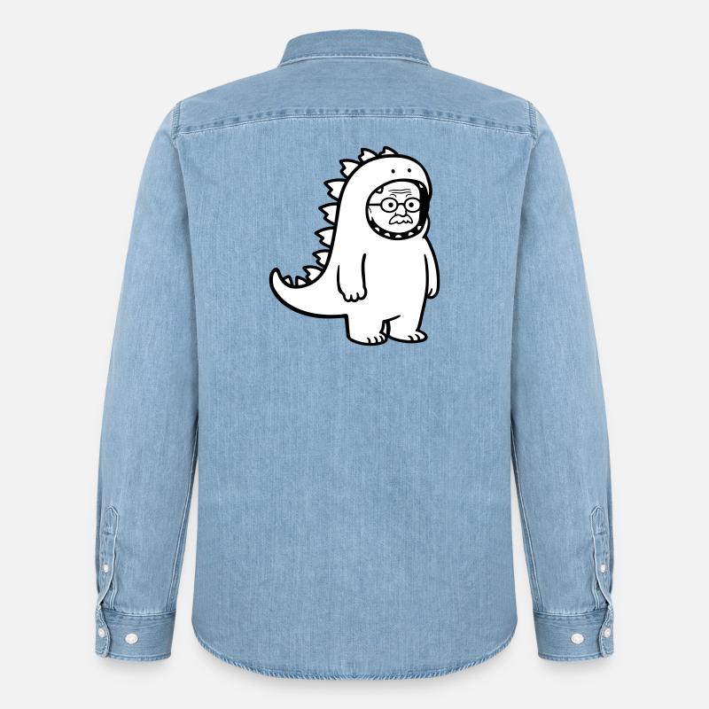 Karnevalmuffel Opa - Männer Jeanshemd Organic von Stanley/Stella - verwaschenes Hellblau