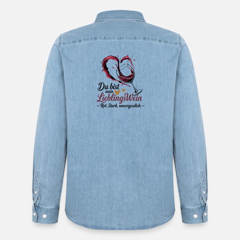 Sei il mio vino rosso forte preferito - Camicia in denim Stanley/Stella - azzurro chiaro slavato