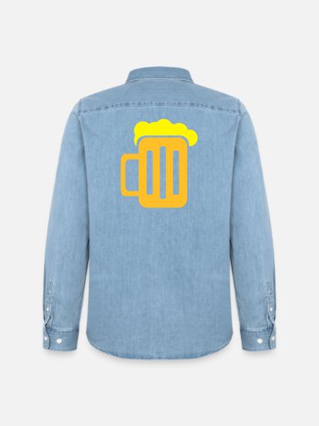 Glass of beer - Men’s Organic Denim Shirt by Stanley/Stella - light wash