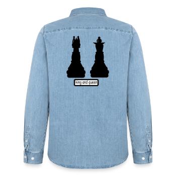 king_and_queen - Men’s Organic Denim Shirt by Stanley/Stella - light wash - Back - AI Model Male 185 light (185cm)
