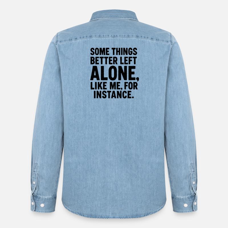 Lustiger Spruch Introvertierte Nerds Geschenkidee - Männer Jeanshemd Organic von Stanley/Stella - verwaschenes Hellblau