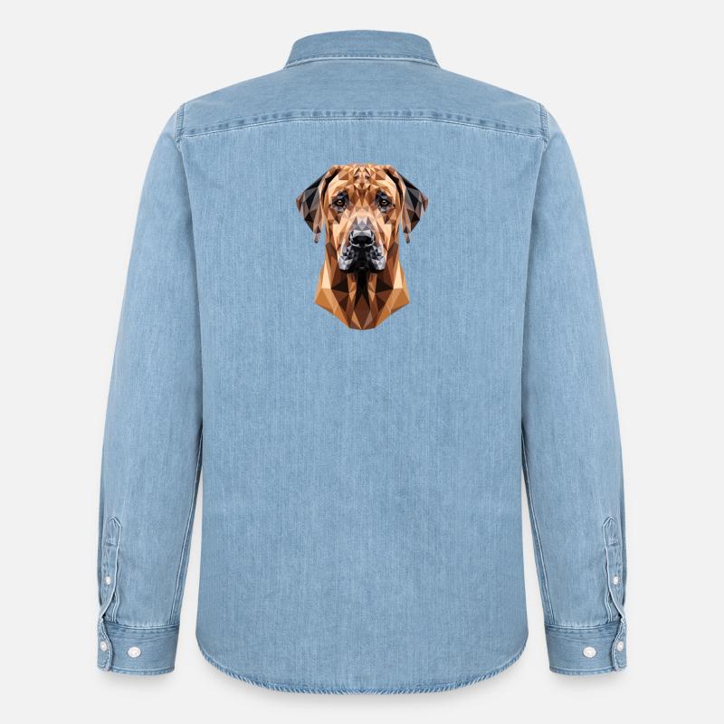 Rhodesian Ridgeback Jagdhund Hunde Stolz Ridgeback - Männer Jeanshemd Organic von Stanley/Stella - verwaschenes Hellblau