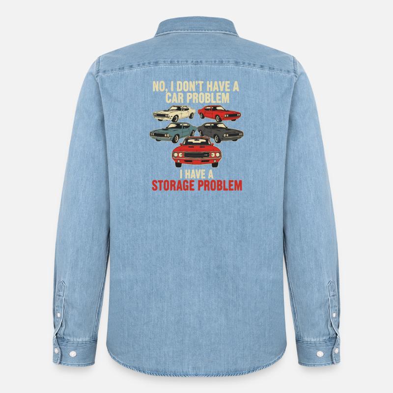 Storage Problem Car Meme Tee - Männer Jeanshemd Organic von Stanley/Stella - verwaschenes Hellblau