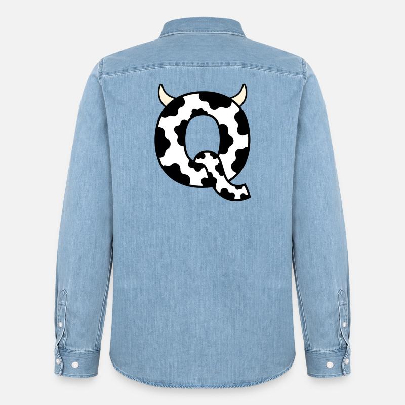 Q Gioco di parole sulle mucche - Camicia in denim uomo bio di Stanley/Stella - azzurro chiaro slavato