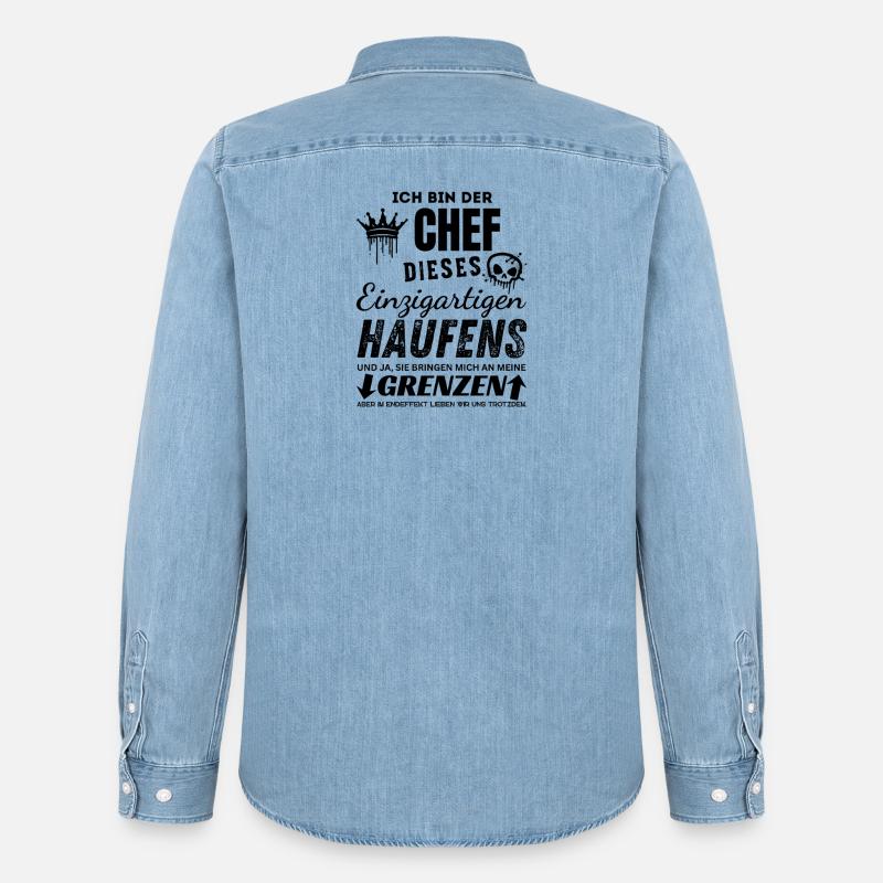 Chef des einzigartigen Haufens Chef Geschenk - Männer Jeanshemd Organic von Stanley/Stella - verwaschenes Hellblau
