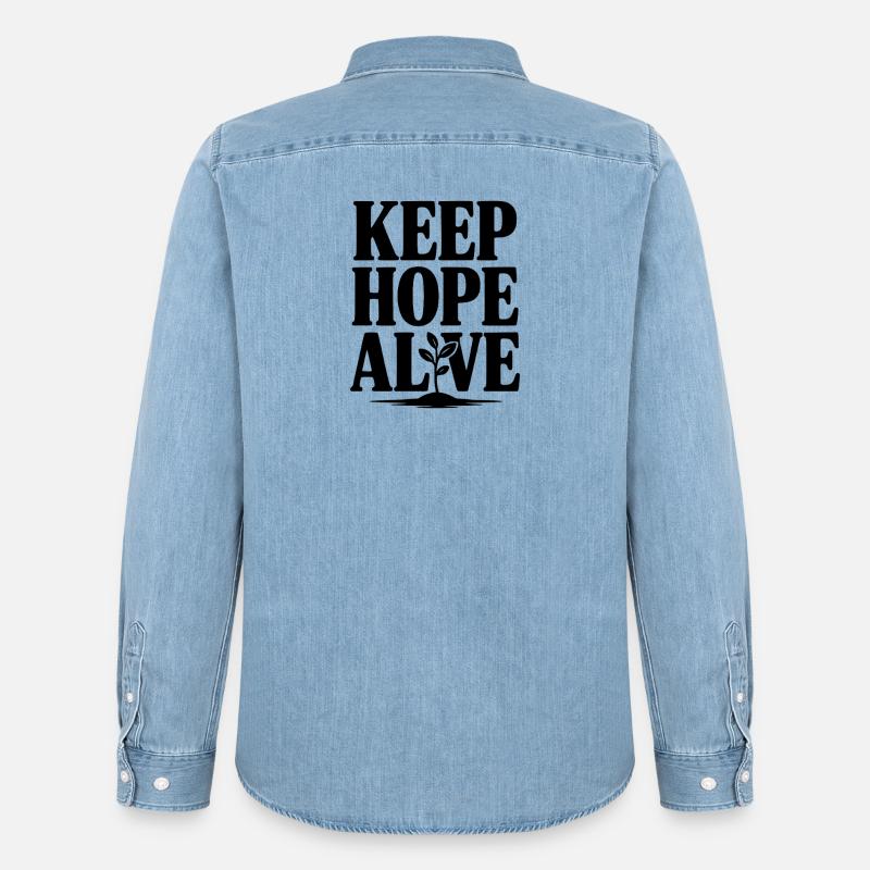 Keep Hope Alive - Men’s Organic Denim Shirt by Stanley/Stella - light wash