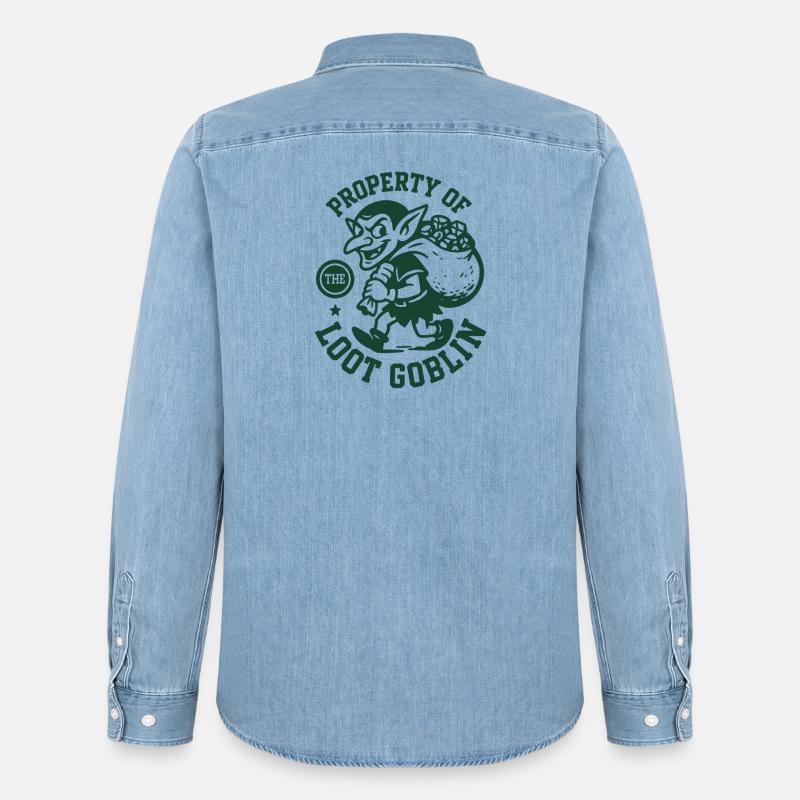 Loot-Goblin Eigentum | RPG Beute Sammler - Männer Jeanshemd Organic von Stanley/Stella - verwaschenes Hellblau