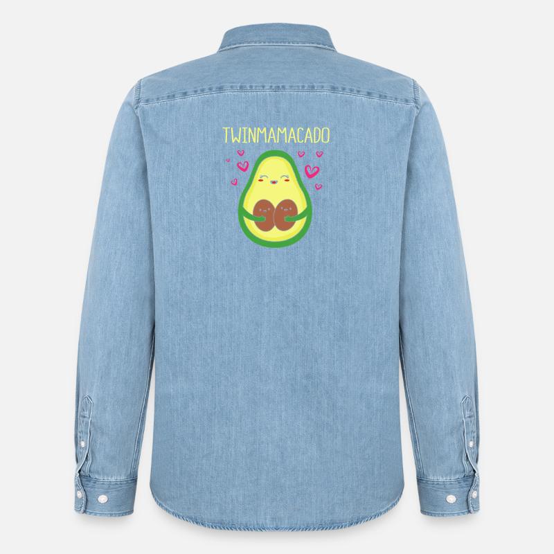 Zwilling Mutter Zwillinge Mama Geschenk - Männer Jeanshemd Organic von Stanley/Stella - verwaschenes Hellblau