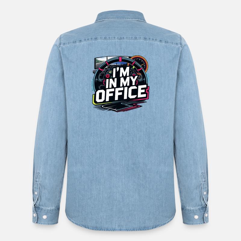 Je suis dans mon bureau - Chemise en denim homme bio Stanley/Stella - bleu clair délavé