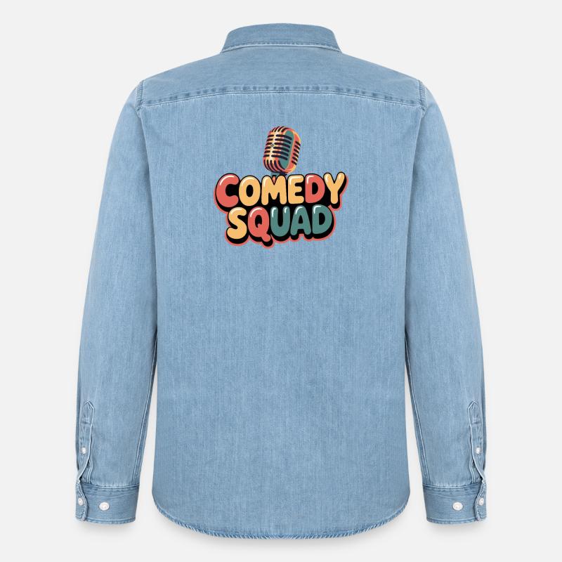 Compagnia comica - Camicia in denim uomo bio di Stanley/Stella - azzurro chiaro slavato