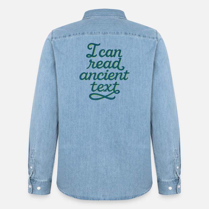 Antikes Script Tee - Männer Jeanshemd Organic von Stanley/Stella - verwaschenes Hellblau