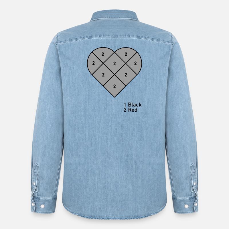 Cuore a Numeri - Camicia in denim uomo bio di Stanley/Stella - azzurro chiaro slavato