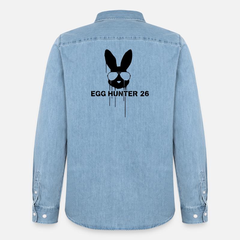 Cooler Egg Hunter 2026 Hase Ostern - Männer Jeanshemd Organic von Stanley/Stella - verwaschenes Hellblau