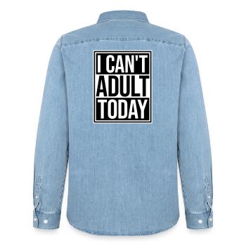 I Can't Adult Today Funny Adult Saying Logo - Men’s Organic Denim Shirt by Stanley/Stella - light wash - Back - AI Model Male 185 light (185cm)