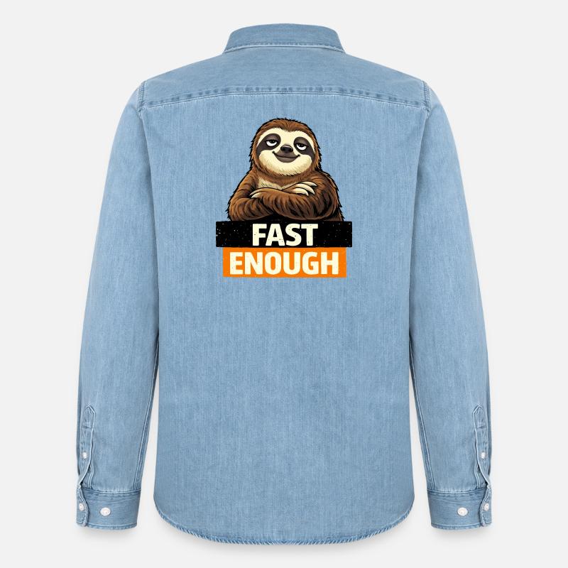 Grafica della brazia abbastanza veloce - Camicia in denim uomo bio di Stanley/Stella - azzurro chiaro slavato