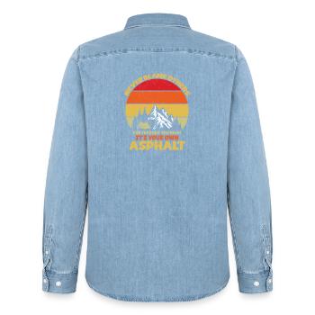 Scouts de camping Randonnée de montagne Campeurs forestiers - Chemise en denim homme bio Stanley/Stella - bleu clair délavé - Dos - AI Model Male 185 light (185cm)