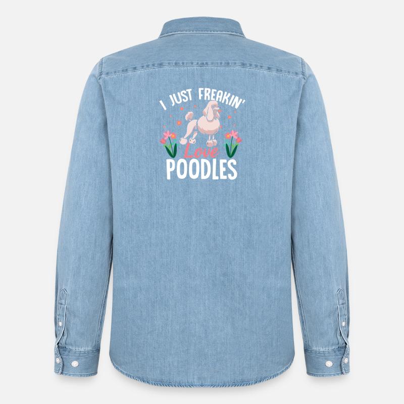 Ich liebe Pudel einfach verdammt nochmal - Männer Jeanshemd Organic von Stanley/Stella - verwaschenes Hellblau