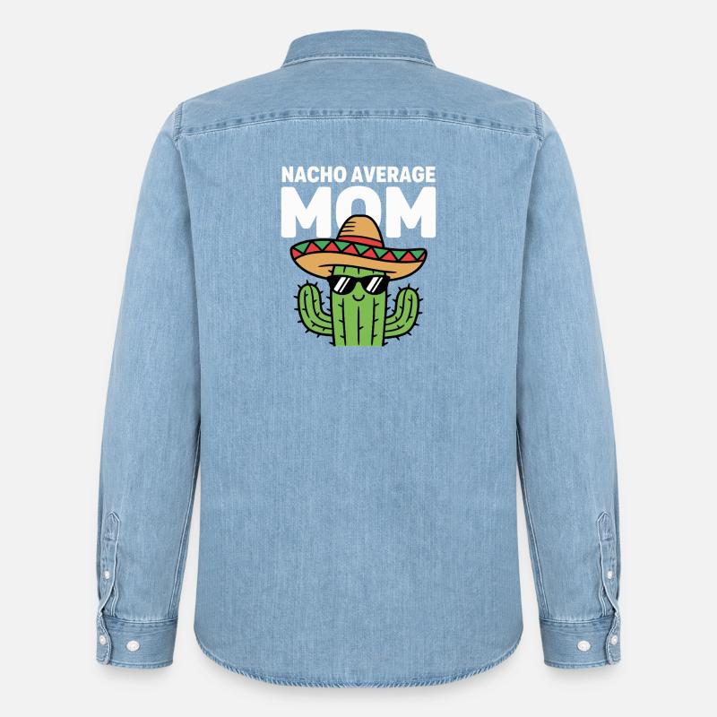 Nacho Durchschnitts-Mutter Lustige Kleinmahn - Männer Jeanshemd Organic von Stanley/Stella - verwaschenes Hellblau