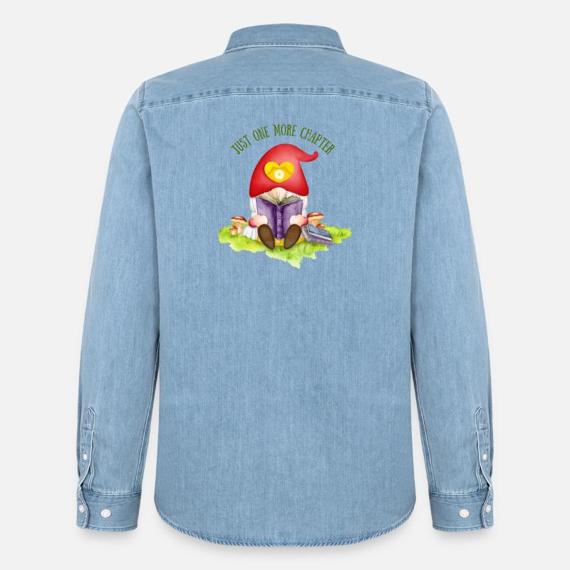 Nur noch ein Kapitel - Männer Jeanshemd Organic von Stanley/Stella - verwaschenes Hellblau
