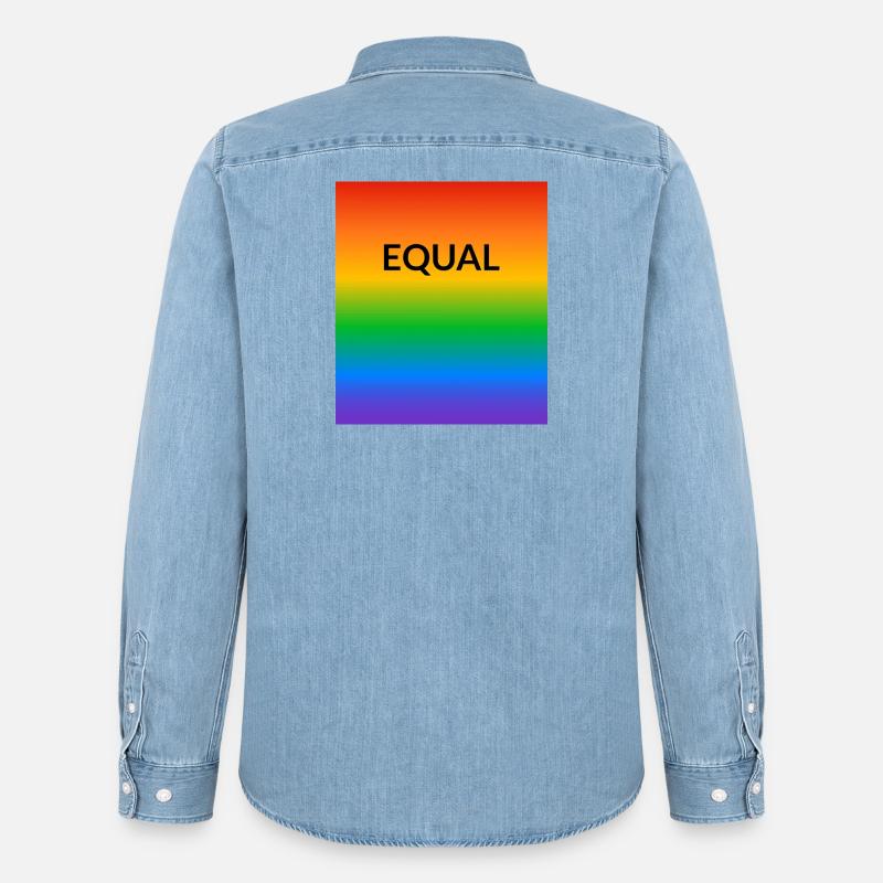 Rainbow Equal LGBT Pride Monat - Männer Jeanshemd Organic von Stanley/Stella - verwaschenes Hellblau