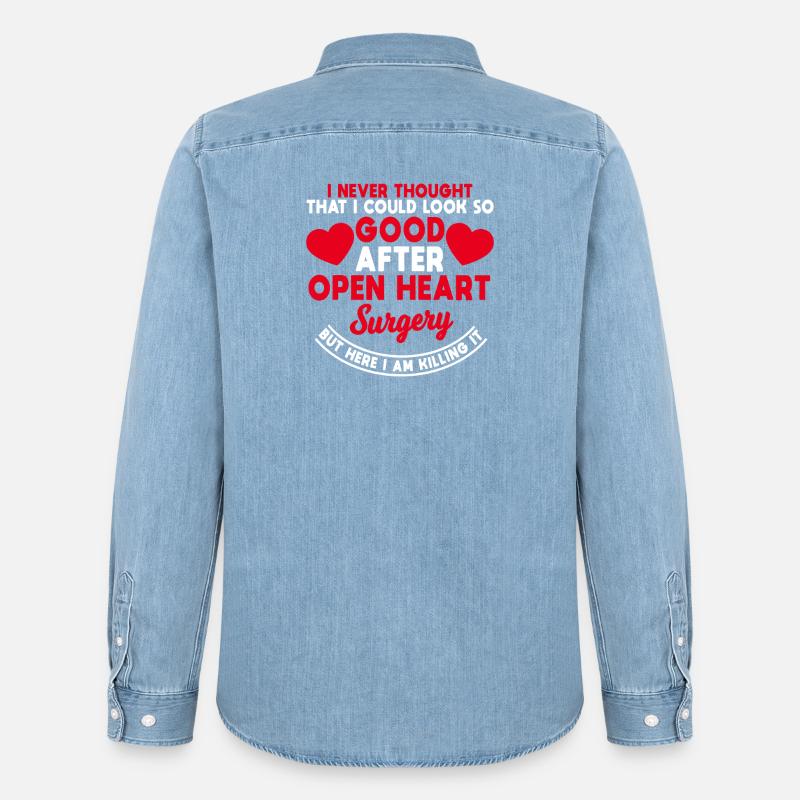 Open Heart Siegestee - Männer Jeanshemd Organic von Stanley/Stella - verwaschenes Hellblau