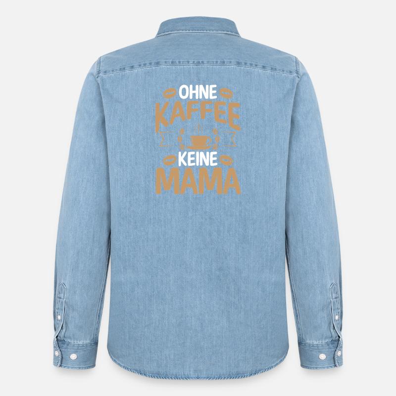 Kaffee Kaffeeliebhaber Mutter Mama - Männer Jeanshemd Organic von Stanley/Stella - verwaschenes Hellblau