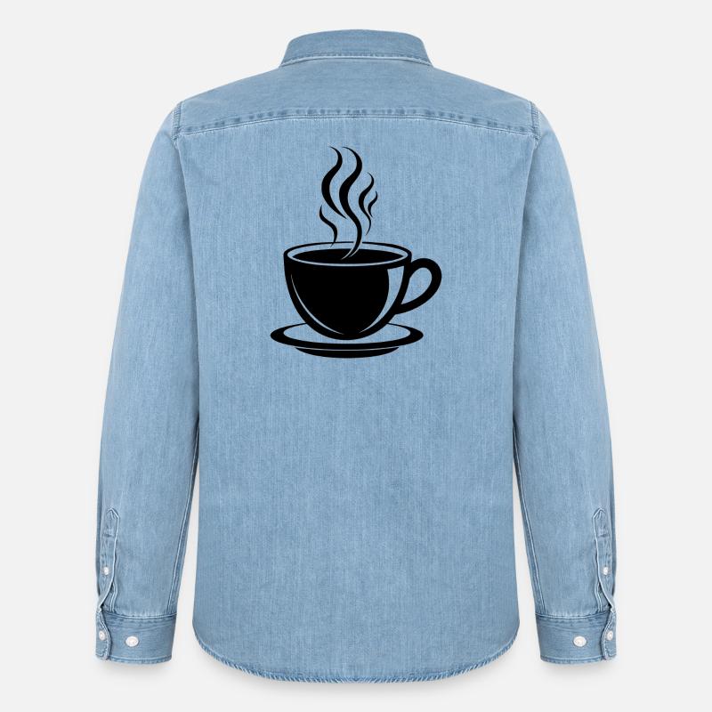 Kaffeetasse - Männer Jeanshemd Organic von Stanley/Stella - verwaschenes Hellblau