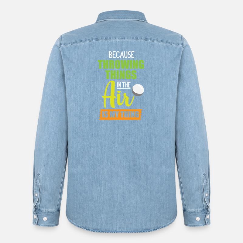 Diskuswurf Diskuswerfen Diskus diskuswerfer - Männer Jeanshemd Organic von Stanley/Stella - verwaschenes Hellblau