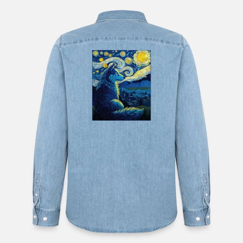 Wolf - Männer Jeanshemd Organic von Stanley/Stella - verwaschenes Hellblau