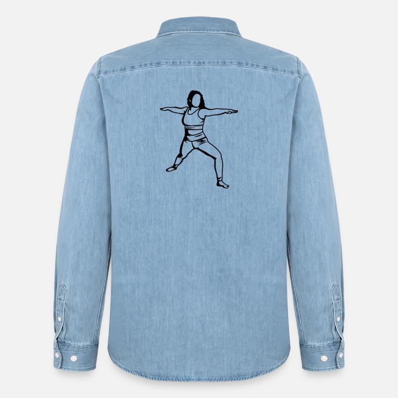 Yogini - Männer Jeanshemd Organic von Stanley/Stella - verwaschenes Hellblau