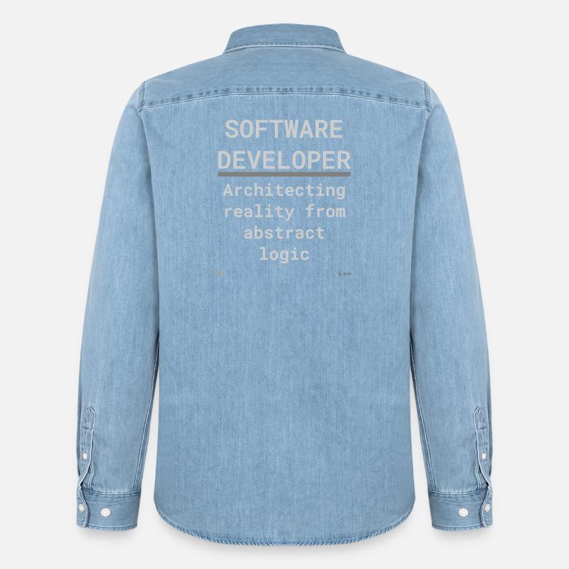 Software Developer: Logik trifft Realität - Männer Jeanshemd Organic von Stanley/Stella - verwaschenes Hellblau