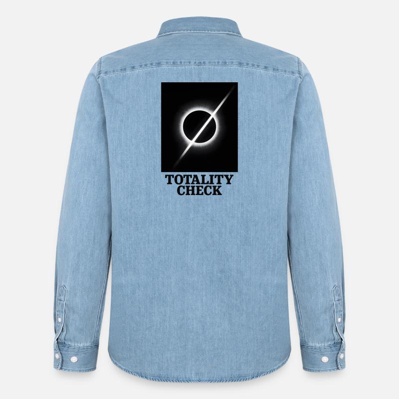 Totality checked | Eclipse - Men’s Organic Denim Shirt by Stanley/Stella - light wash
