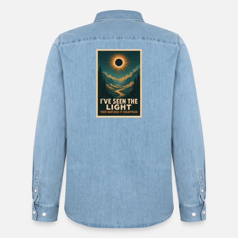 Light Disappears | Eclipse - Men’s Organic Denim Shirt by Stanley/Stella - light wash