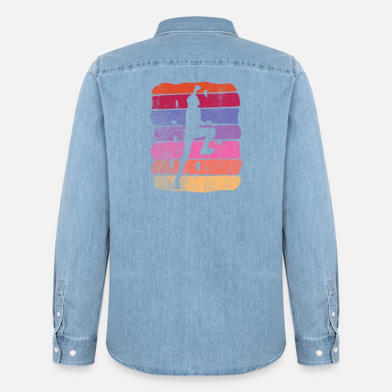 Boulderer Boulder Bouldern - Männer Jeanshemd Organic von Stanley/Stella - verwaschenes Hellblau
