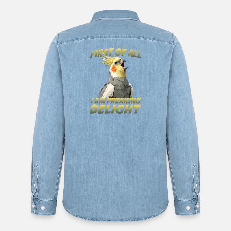 Humour de calopsitte Oiseau Calopsitte Perroquet - Chemise en denim homme bio Stanley/Stella - bleu clair délavé