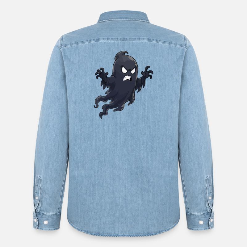 Wütender Schatten Geist - Männer Jeanshemd Organic von Stanley/Stella - verwaschenes Hellblau