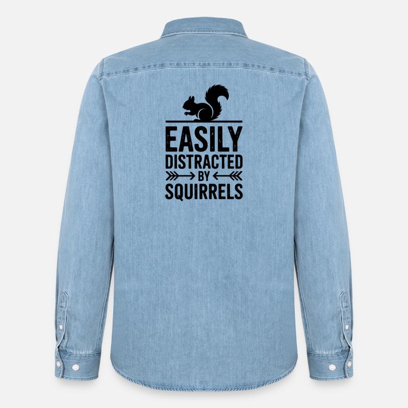Eichhörnchen Sprüche Lustig Eichhörnchen Geschenk - Männer Jeanshemd Organic von Stanley/Stella - verwaschenes Hellblau