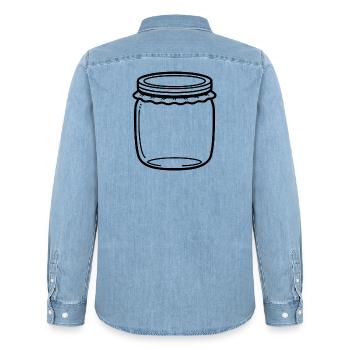 Jam Jar Gliederung - Männer Jeanshemd Organic von Stanley/Stella - verwaschenes Hellblau - Hinten - AI Model Male 185 light (185cm)
