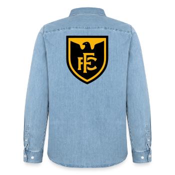 Adler FC Fussball Wappen Logo - Männer Jeanshemd Organic von Stanley/Stella - verwaschenes Hellblau - Hinten - AI Model Male 185 light (185cm)
