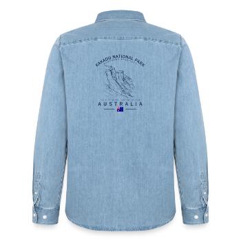 Kakadu Nationalpark Australien - Männer Jeanshemd Organic von Stanley/Stella - verwaschenes Hellblau - Hinten - AI Model Male 185 light (185cm)