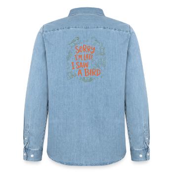  Entschuldigung, Dass Ich Zu Spät War, Ich Habe - Männer Jeanshemd Organic von Stanley/Stella - verwaschenes Hellblau - Hinten - AI Model Male 185 light (185cm)