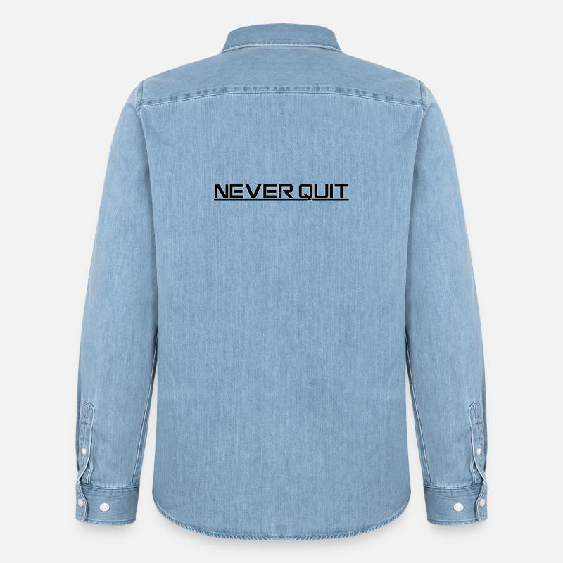 Never Quit Ausdauer Motiv - Männer Jeanshemd Organic von Stanley/Stella - verwaschenes Hellblau