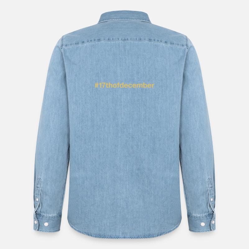Né le 17 décembre Anniversaire - Chemise en denim homme bio Stanley/Stella - bleu clair délavé