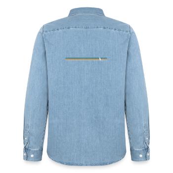 Striped Rabbit Silhouette - Men’s Organic Denim Shirt by Stanley/Stella - light wash - Back - AI Model Male 185 light (185cm)