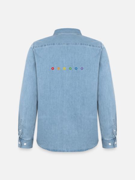 LGBT regnbue donuts LGBT lgbtqi queer - Stanley/Stella herre denimskjorte økologisk - afbleget lyseblå