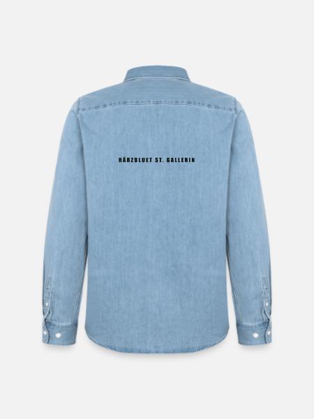 Härzbluet St. Gallerin St. Gallen - Men’s Organic Denim Shirt by Stanley/Stella - light wash