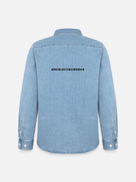 Härzbluetfreiburger Kanton Freiburg Freiburger - Männer Jeanshemd Organic von Stanley/Stella - verwaschenes Hellblau